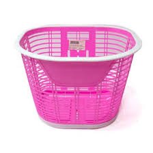 CESTA PLASTICA 20 ROSA/BCO 56374