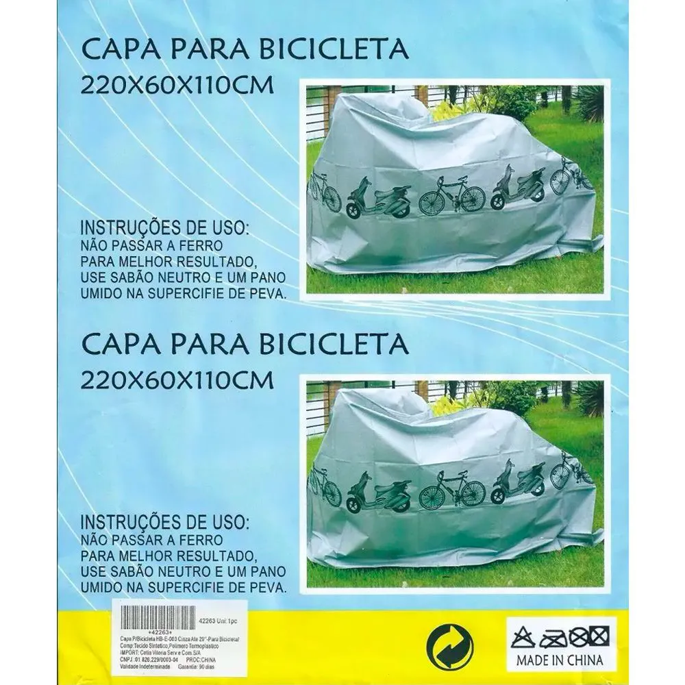 Capa para Bike Cinza Importado 42263